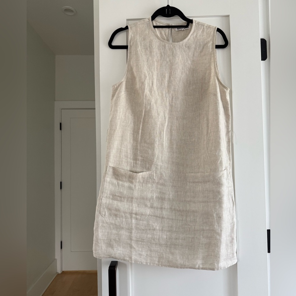 Reformation Beige Tie-Waist Mini Dress - Picture 4 of 9